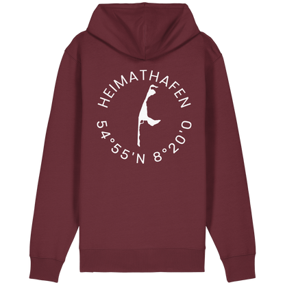 Heimathafen mit Koordinate - Relaxed Zipper (front & back)