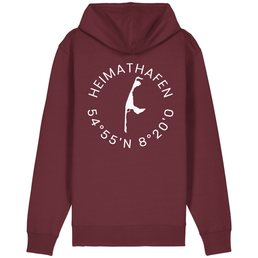Heimathafen mit Koordinate - Relaxed Zipper (front & back)