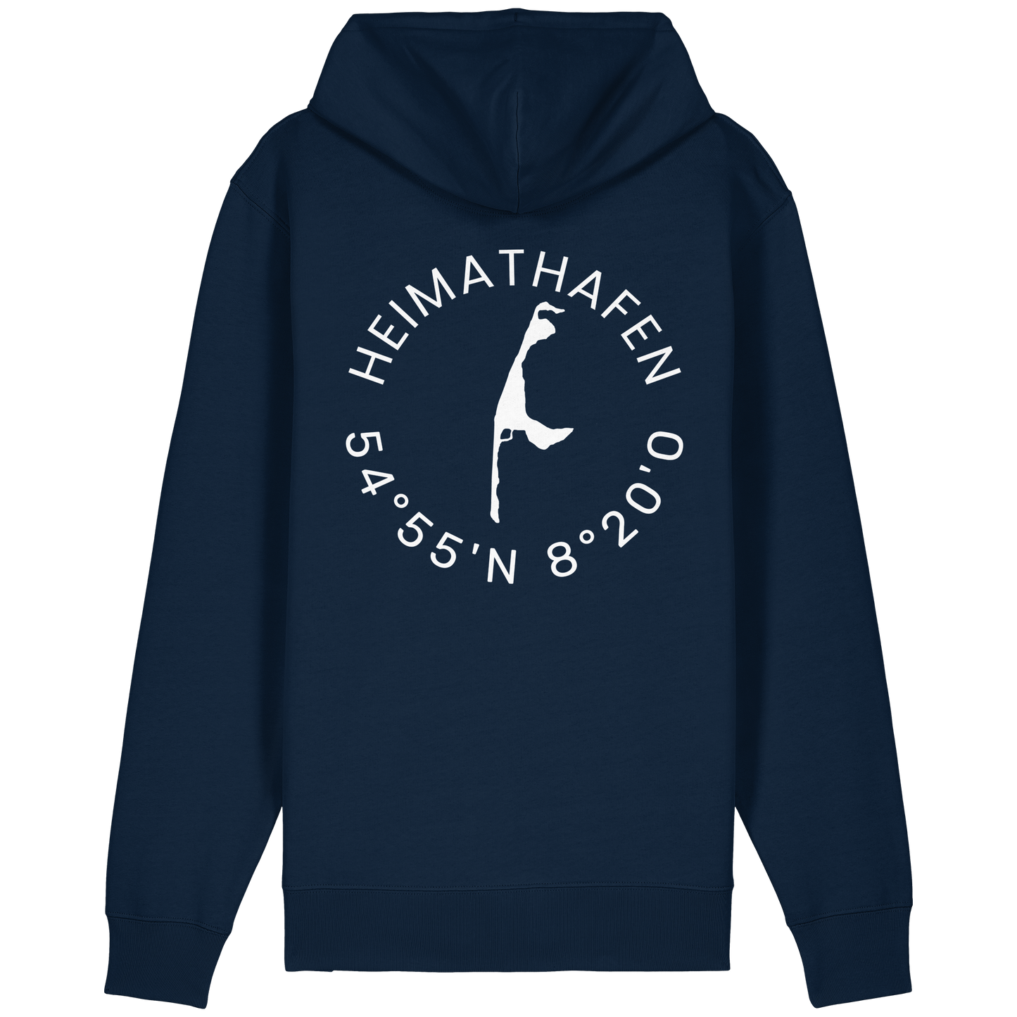 Heimathafen mit Koordinate - Relaxed Zipper (front & back)