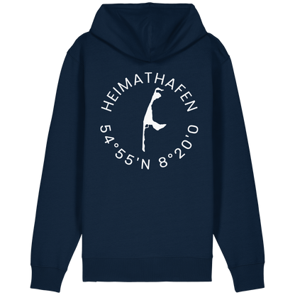 Heimathafen mit Koordinate - Relaxed Zipper (front & back)
