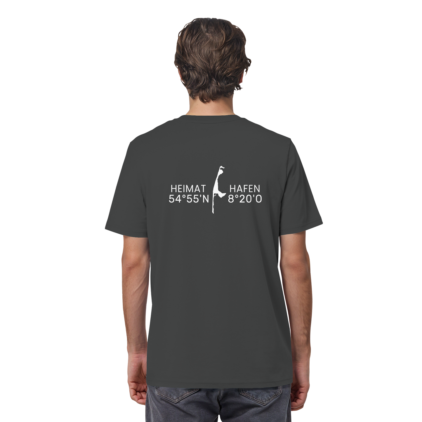 Heimathafen Sylt mit Standort - Basic Shirt (back)
