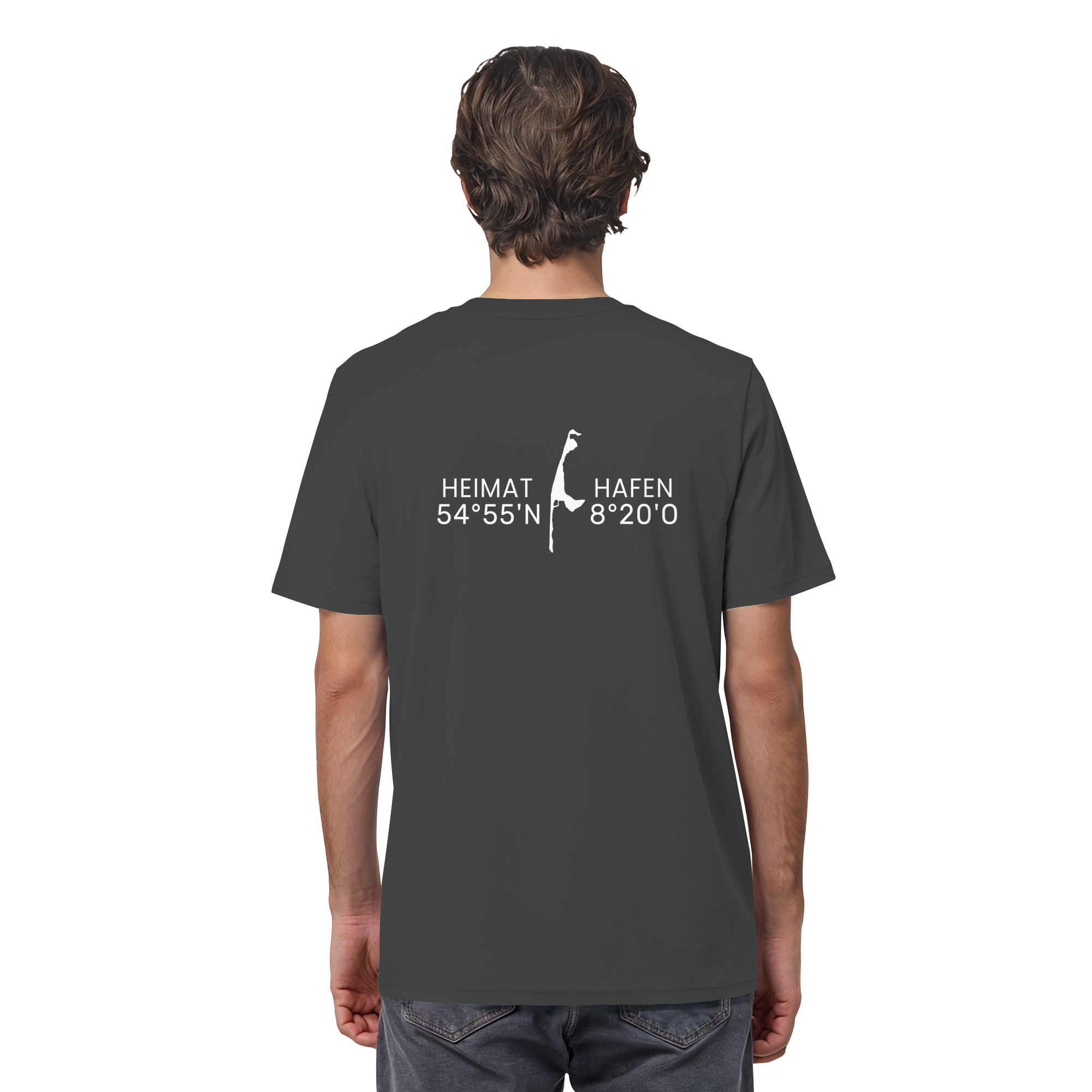 Heimathafen Sylt mit Standort - Basic Shirt (back)