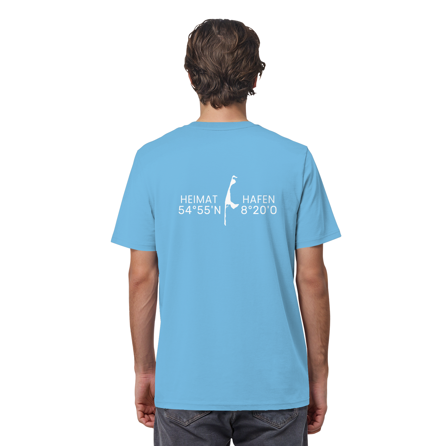 Heimathafen Sylt mit Standort - Basic Shirt (back)