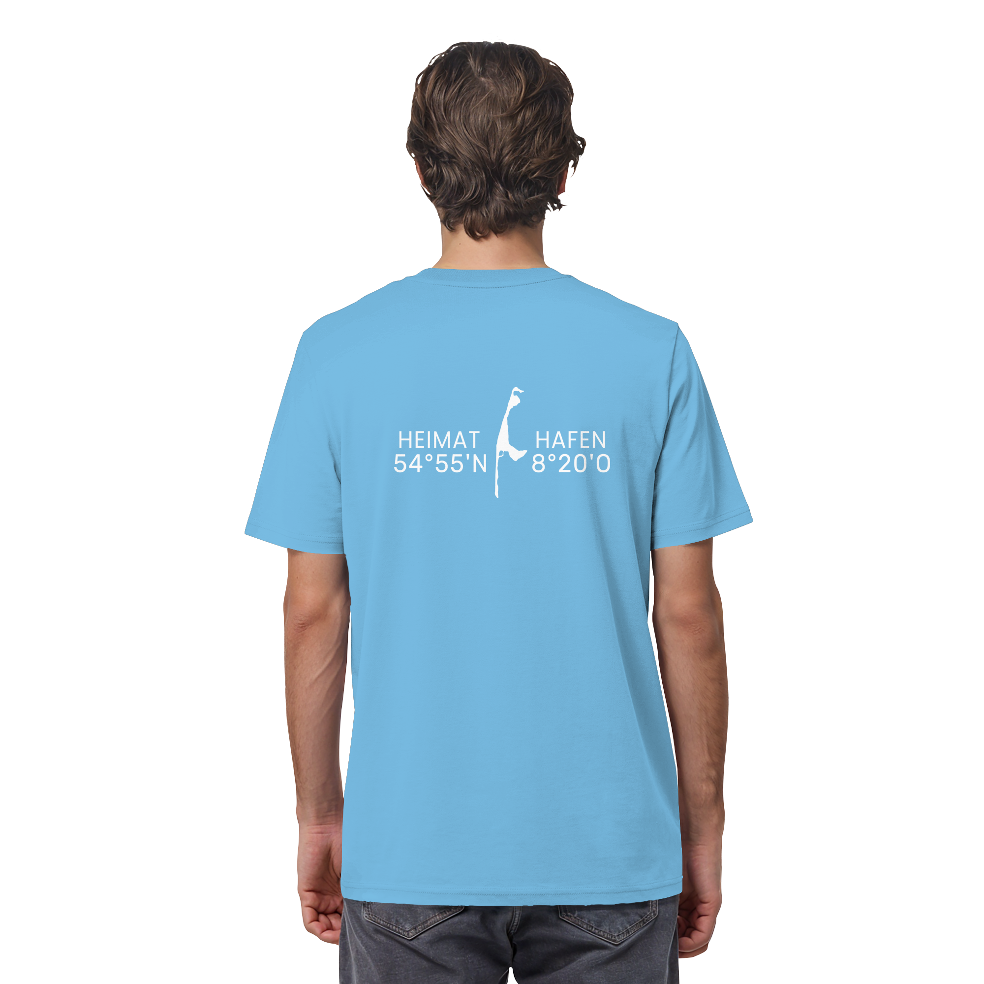 Heimathafen Sylt mit Standort - Basic Shirt (back)