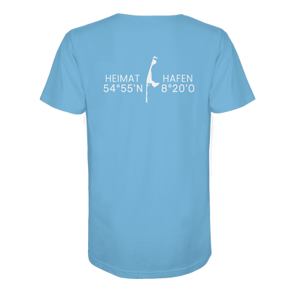Heimathafen Sylt mit Standort - Basic Shirt (back)