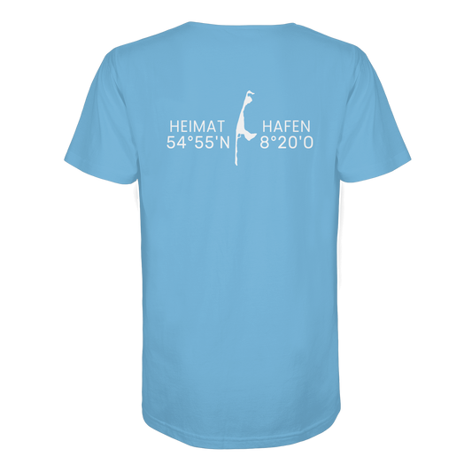 Heimathafen Sylt mit Standort - Basic Shirt (back)