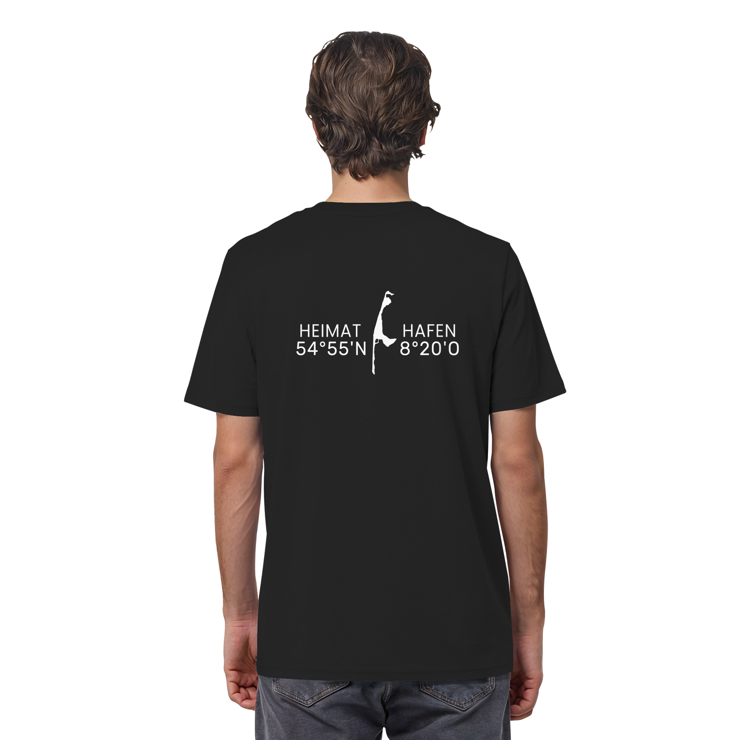 Heimathafen Sylt mit Standort - Basic Shirt (back)