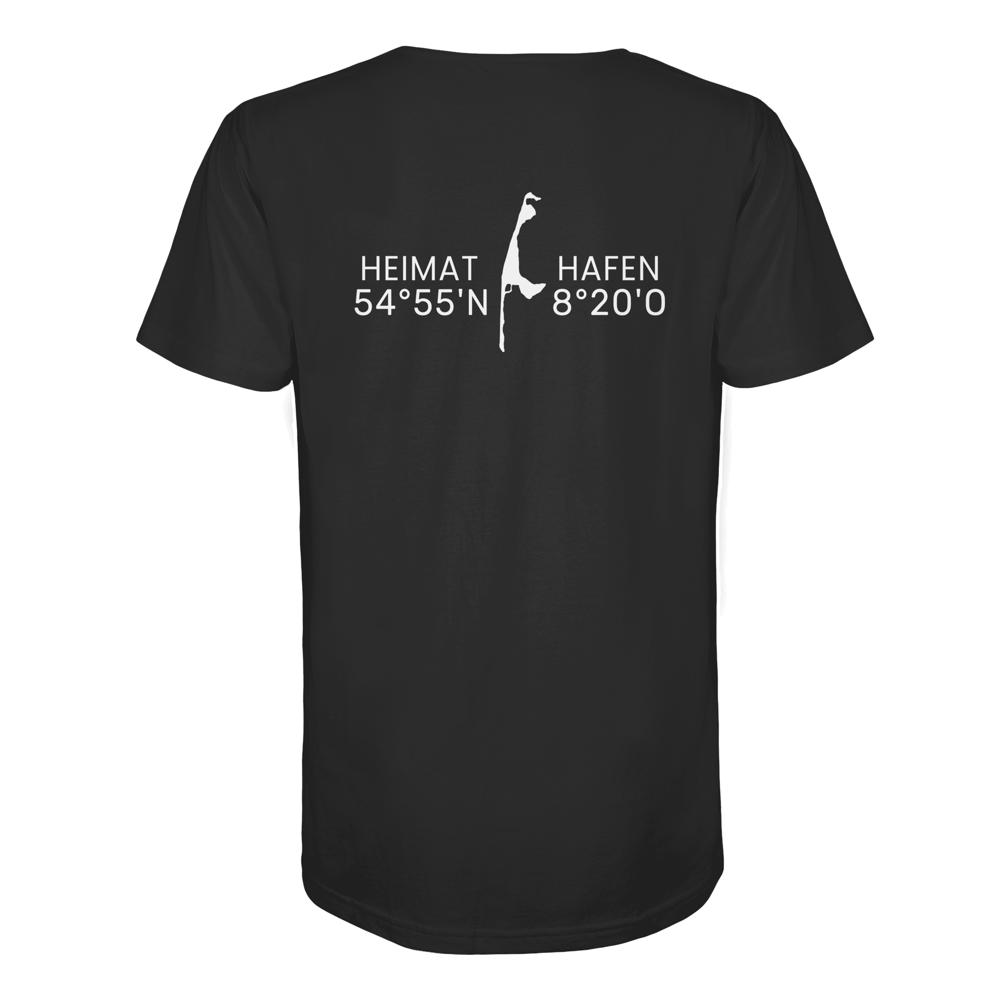 Heimathafen Sylt mit Standort - Basic Shirt (back)