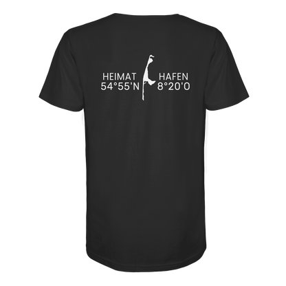 Heimathafen Sylt mit Standort - Basic Shirt (back)