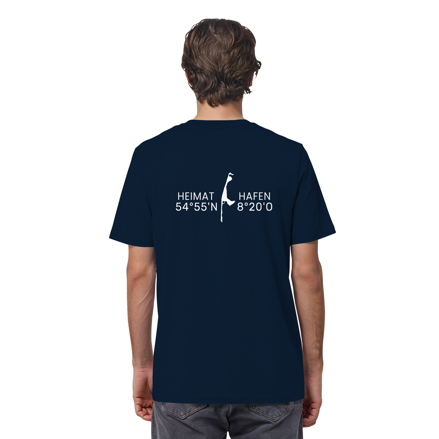 Heimathafen Sylt mit Standort - Basic Shirt (back)
