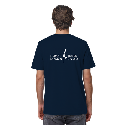 Heimathafen Sylt mit Standort - Basic Shirt (back)