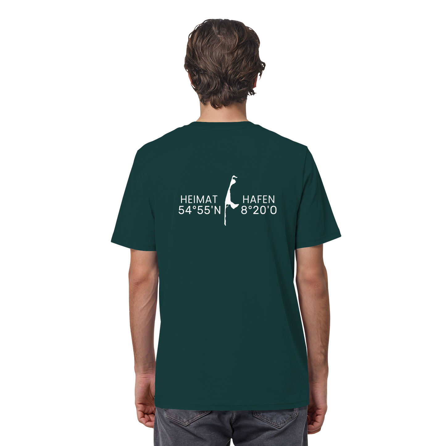 Heimathafen Sylt mit Standort - Basic Shirt (back)