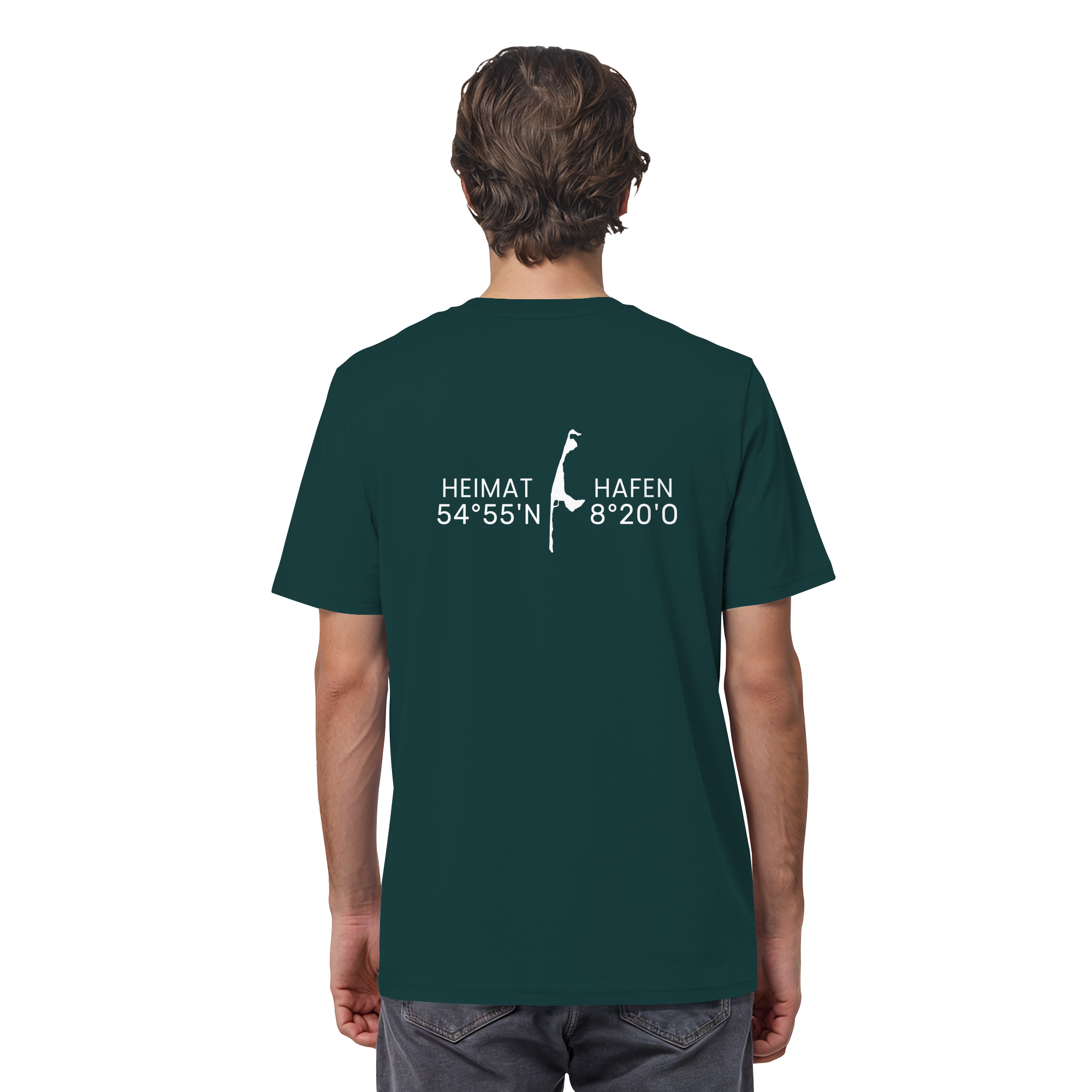 Heimathafen Sylt mit Standort - Basic Shirt (back)