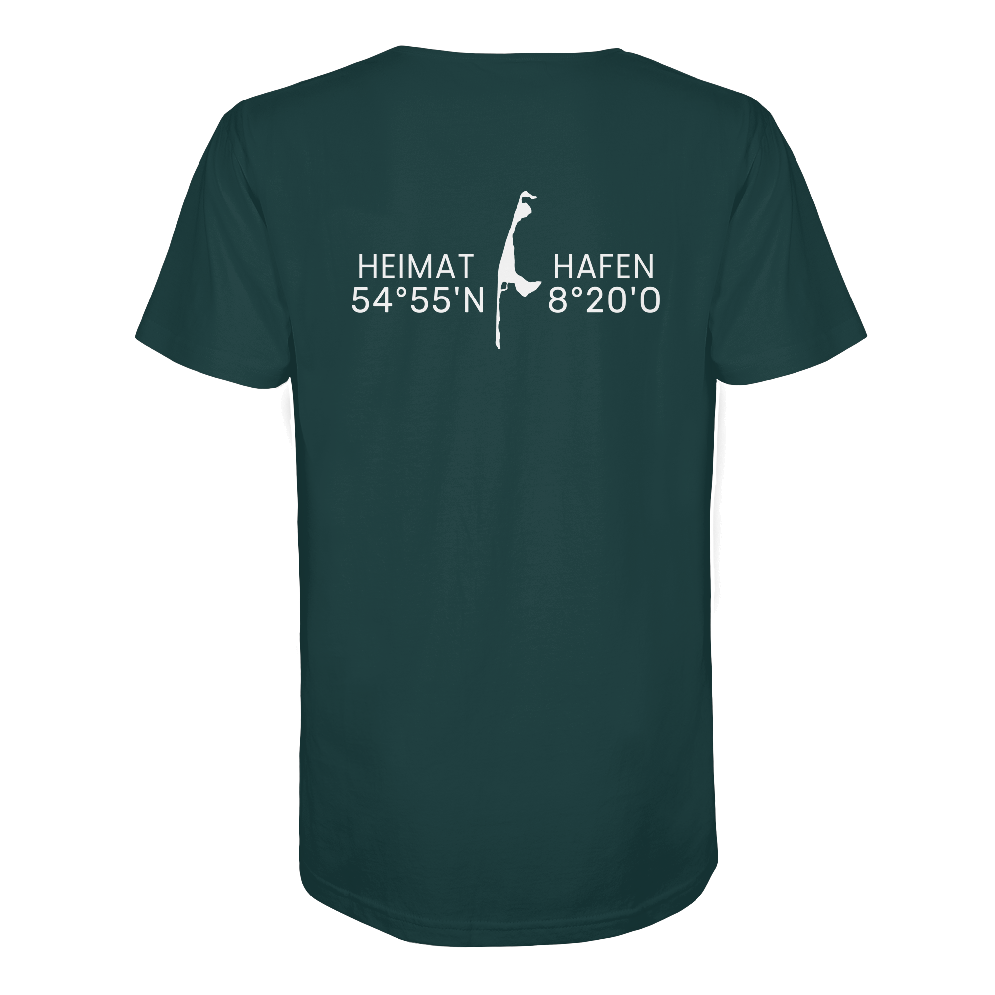 Heimathafen Sylt mit Standort - Basic Shirt (back)