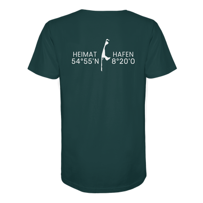 Heimathafen Sylt mit Standort - Basic Shirt (back)