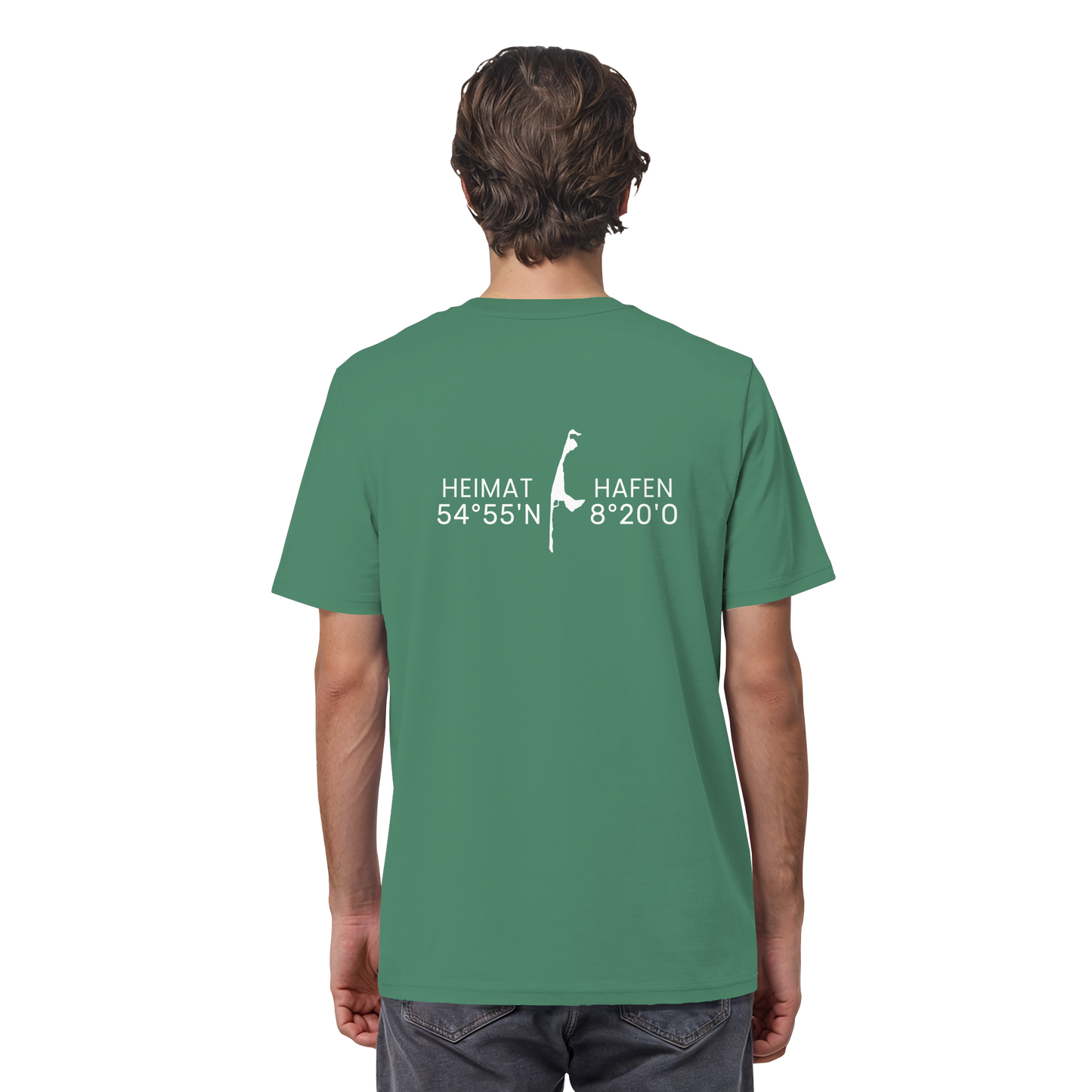 Heimathafen Sylt mit Standort - Basic Shirt (back)