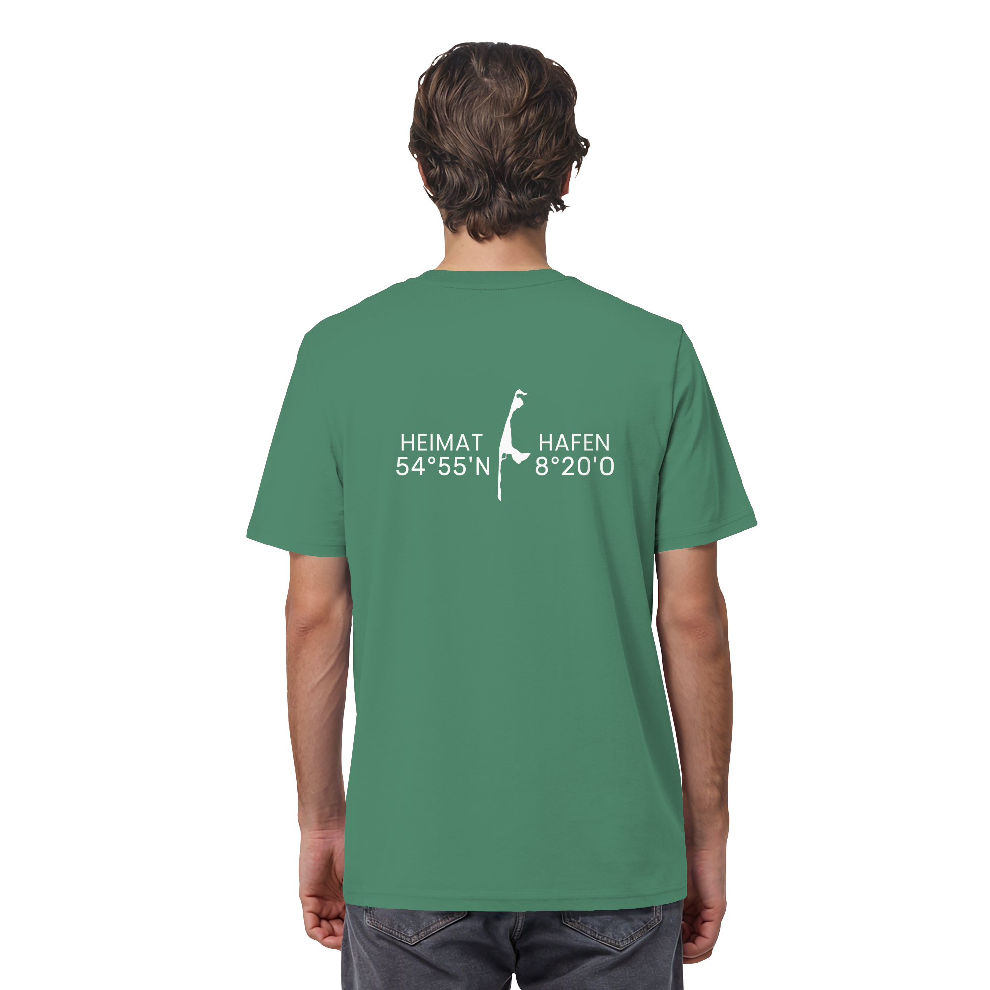 Heimathafen Sylt mit Standort - Basic Shirt (back)