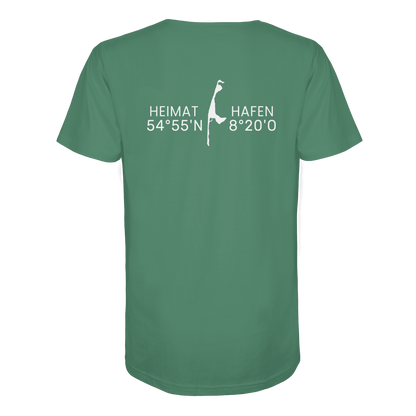 Heimathafen Sylt mit Standort - Basic Shirt (back)