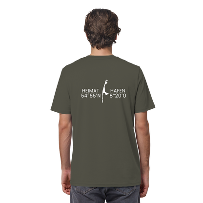 Heimathafen Sylt mit Standort - Basic Shirt (back)