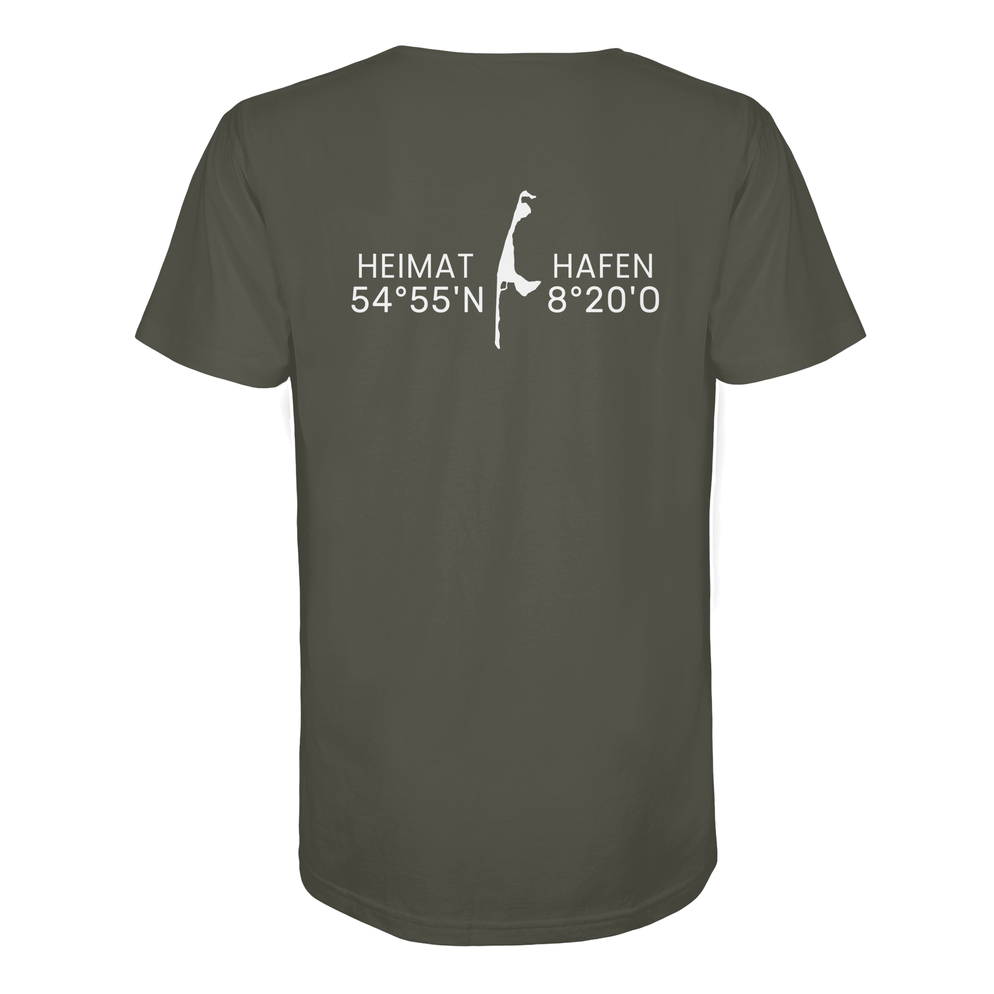 Heimathafen Sylt mit Standort - Basic Shirt (back)