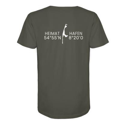 Heimathafen Sylt mit Standort - Basic Shirt (back)