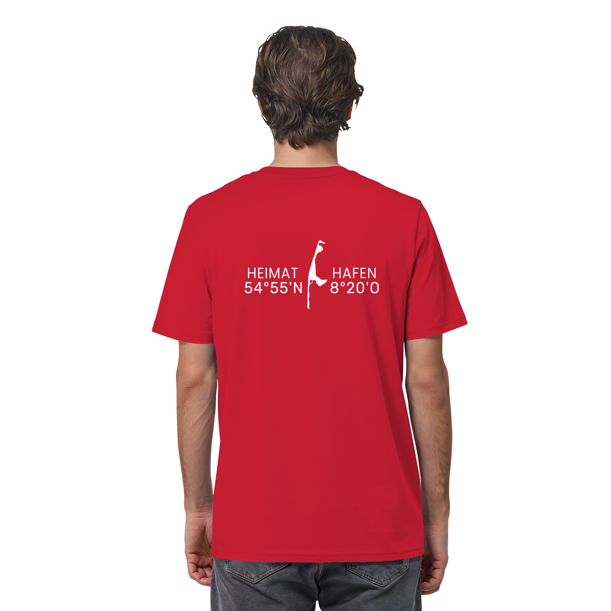 Heimathafen Sylt mit Standort - Basic Shirt (back)