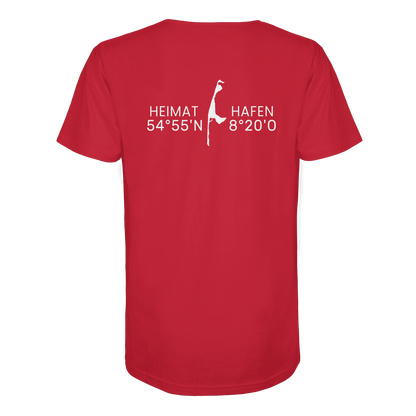 Heimathafen Sylt mit Standort - Basic Shirt (back)