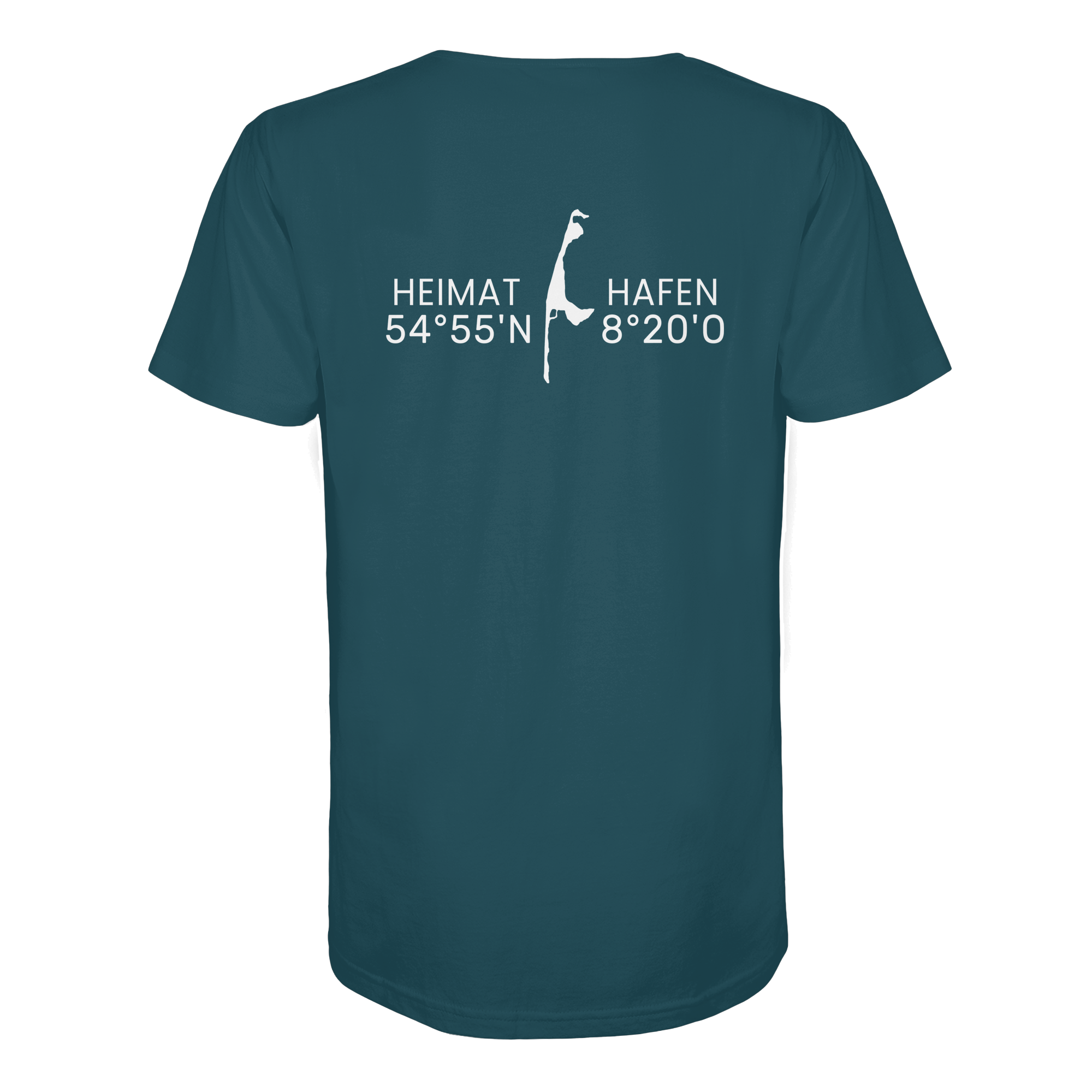 Heimathafen Sylt mit Standort - Basic Shirt (back)