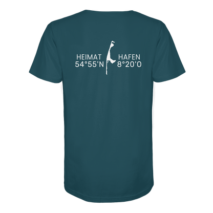 Heimathafen Sylt mit Standort - Basic Shirt (back)