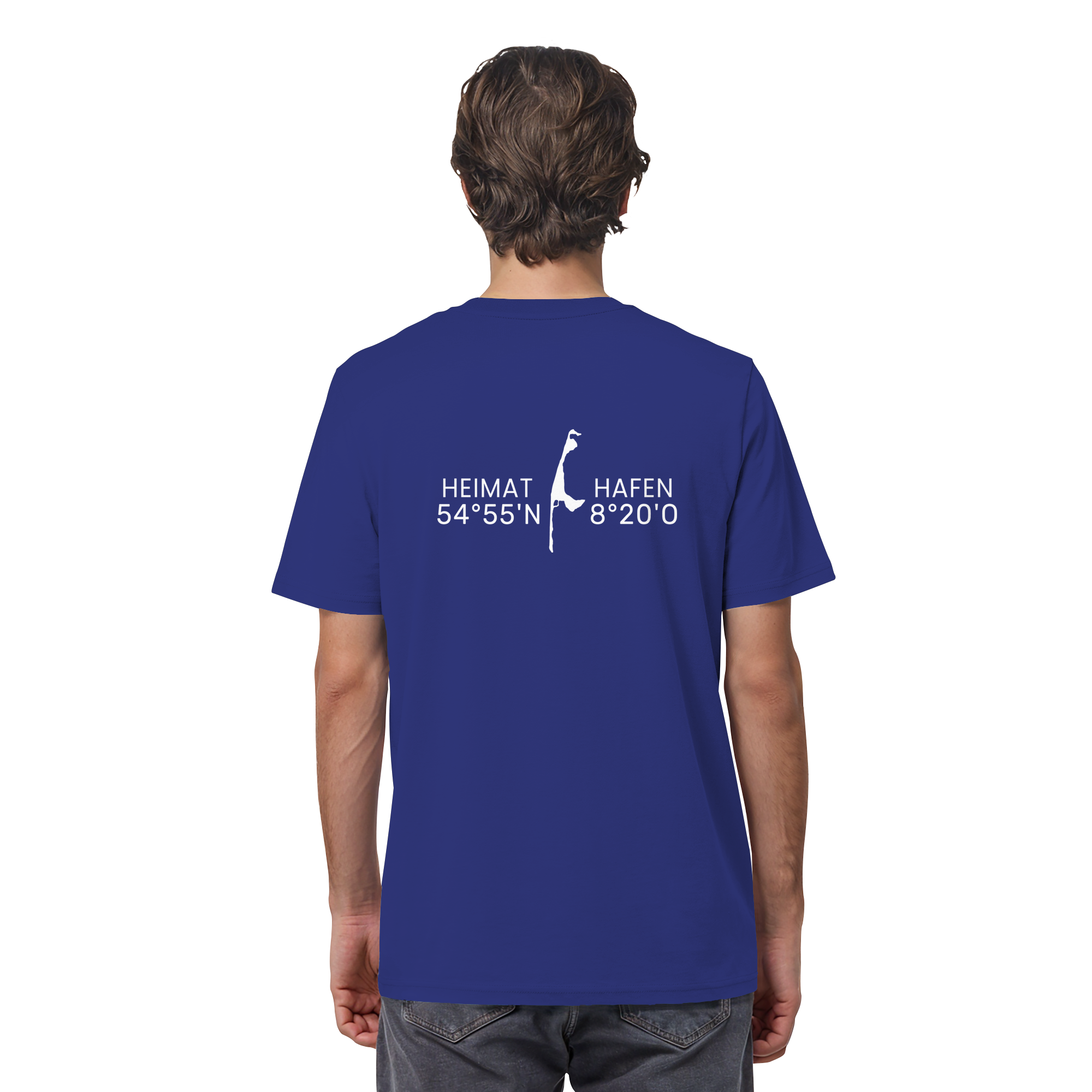 Heimathafen Sylt mit Standort - Basic Shirt (back)