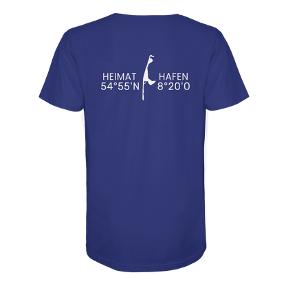 Heimathafen Sylt mit Standort - Basic Shirt (back)