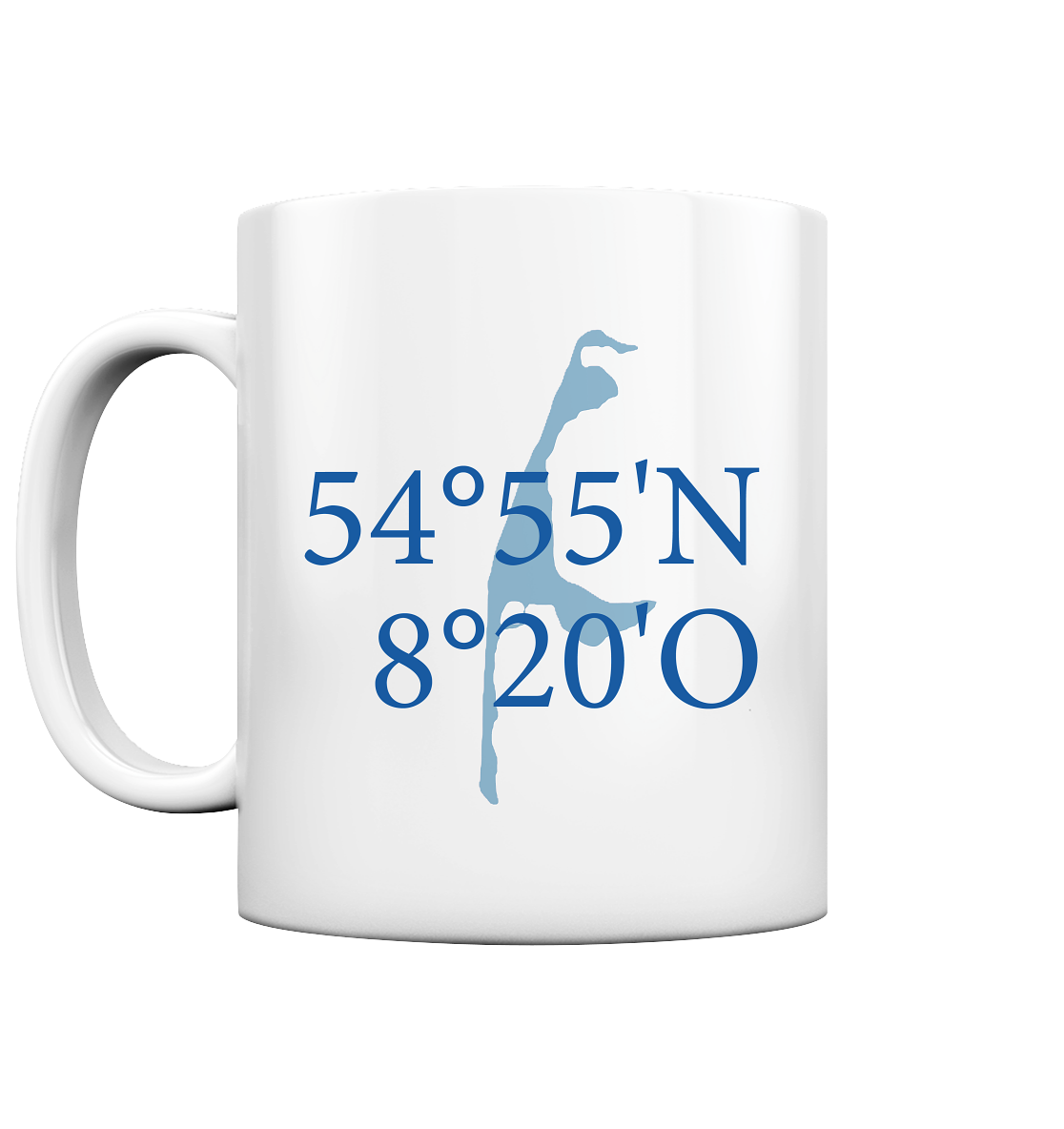 Deine Koordinaten_blau - Keramik Tasse