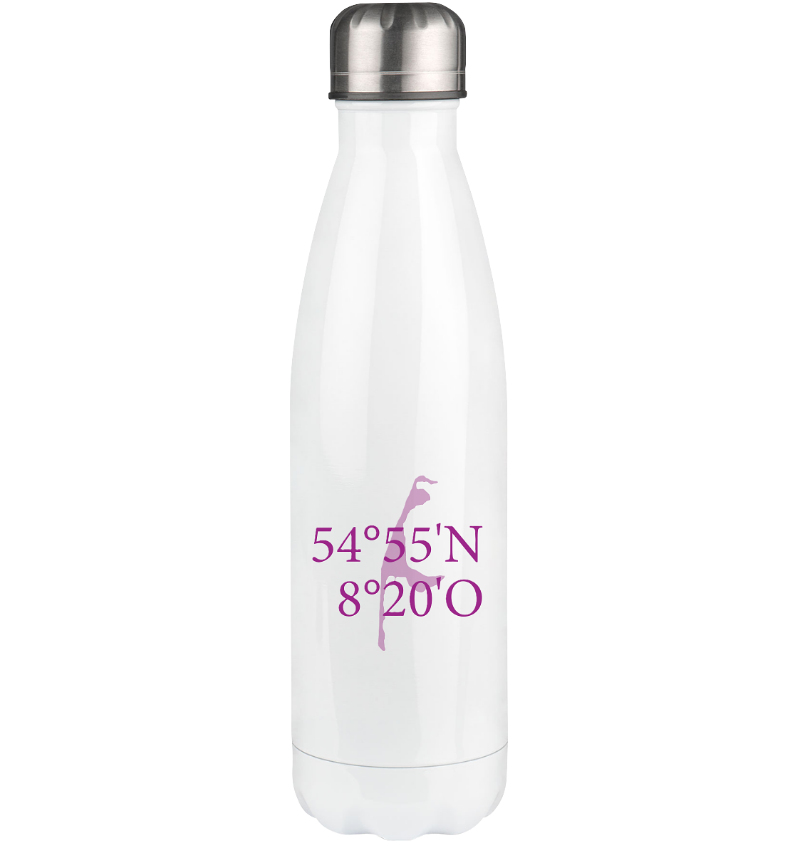 Deine Koordinaten_lila - Thermoflasche 500ml