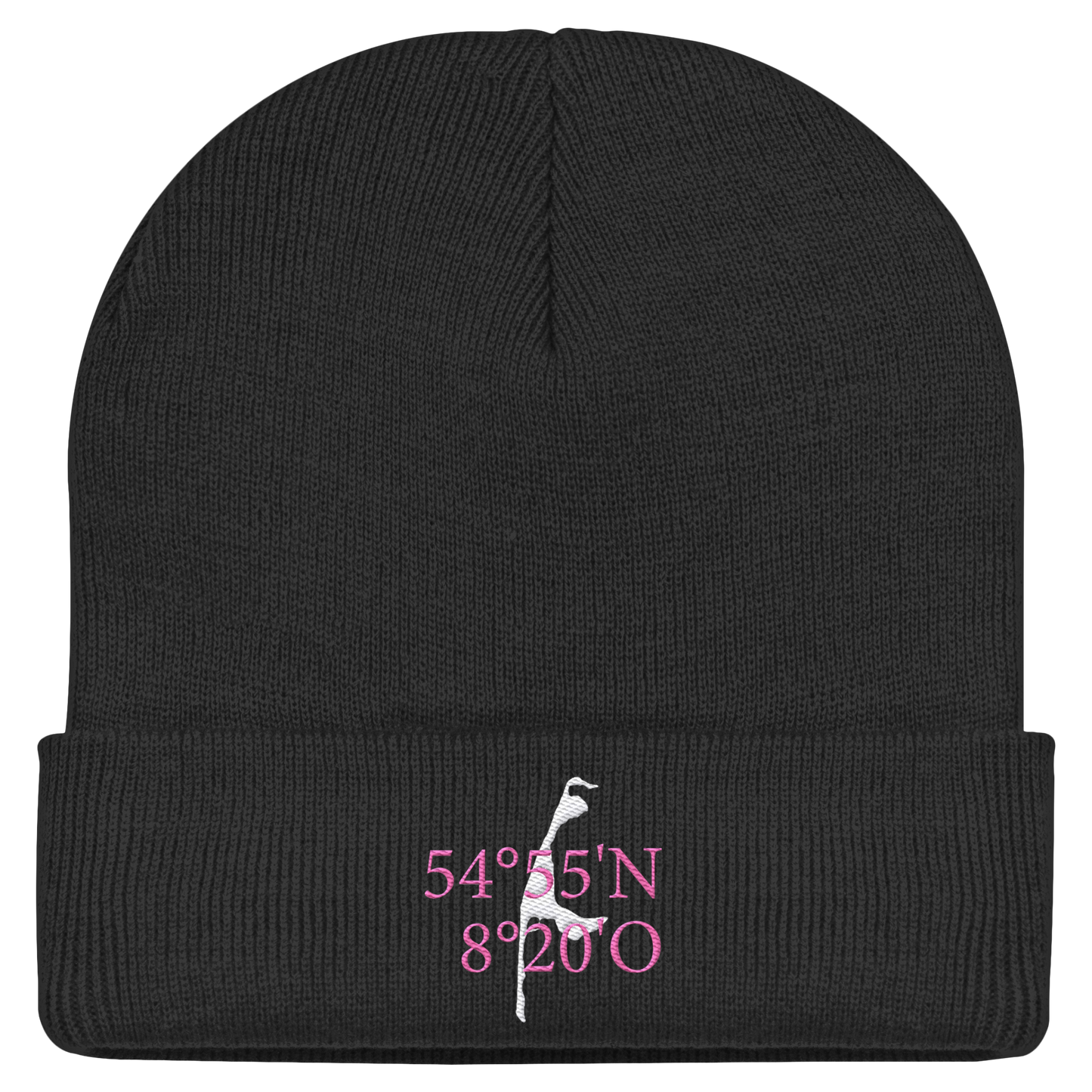 Sylt_Koordinate_pink_stick_mützen - Classic Beanie