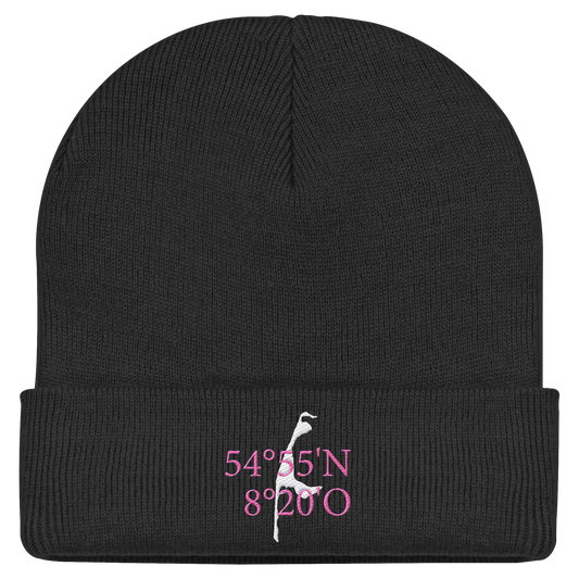Sylt_Koordinate_pink_stick_mützen - Classic Beanie
