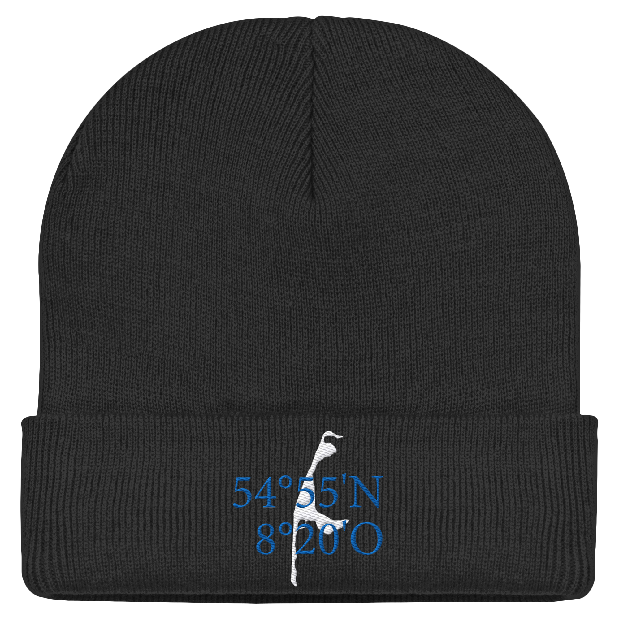 Sylt_Koordinate_blau_stick_mützen  - Classic Beanie