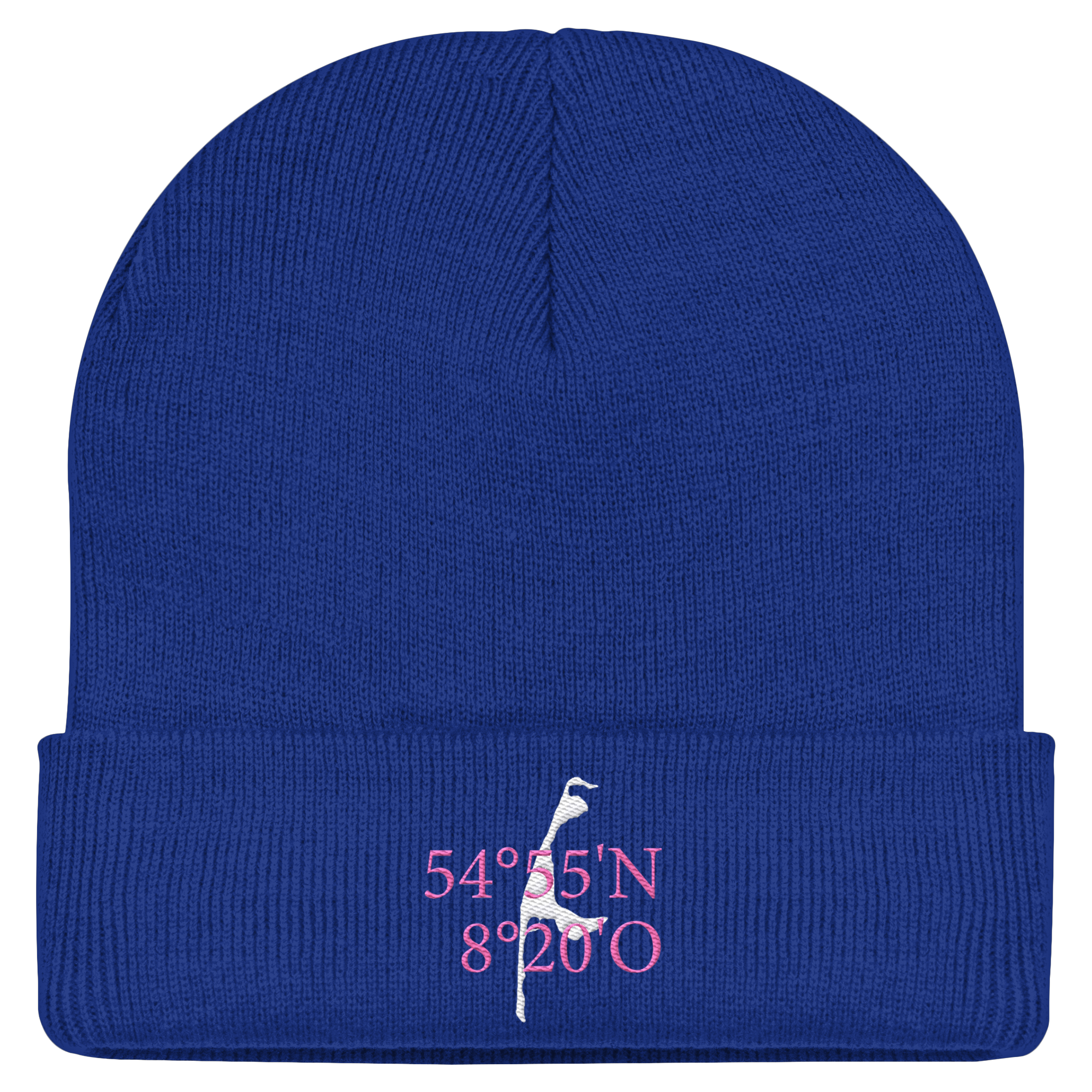 Sylt_Koordinate_pink_stick_mützen - Classic Beanie