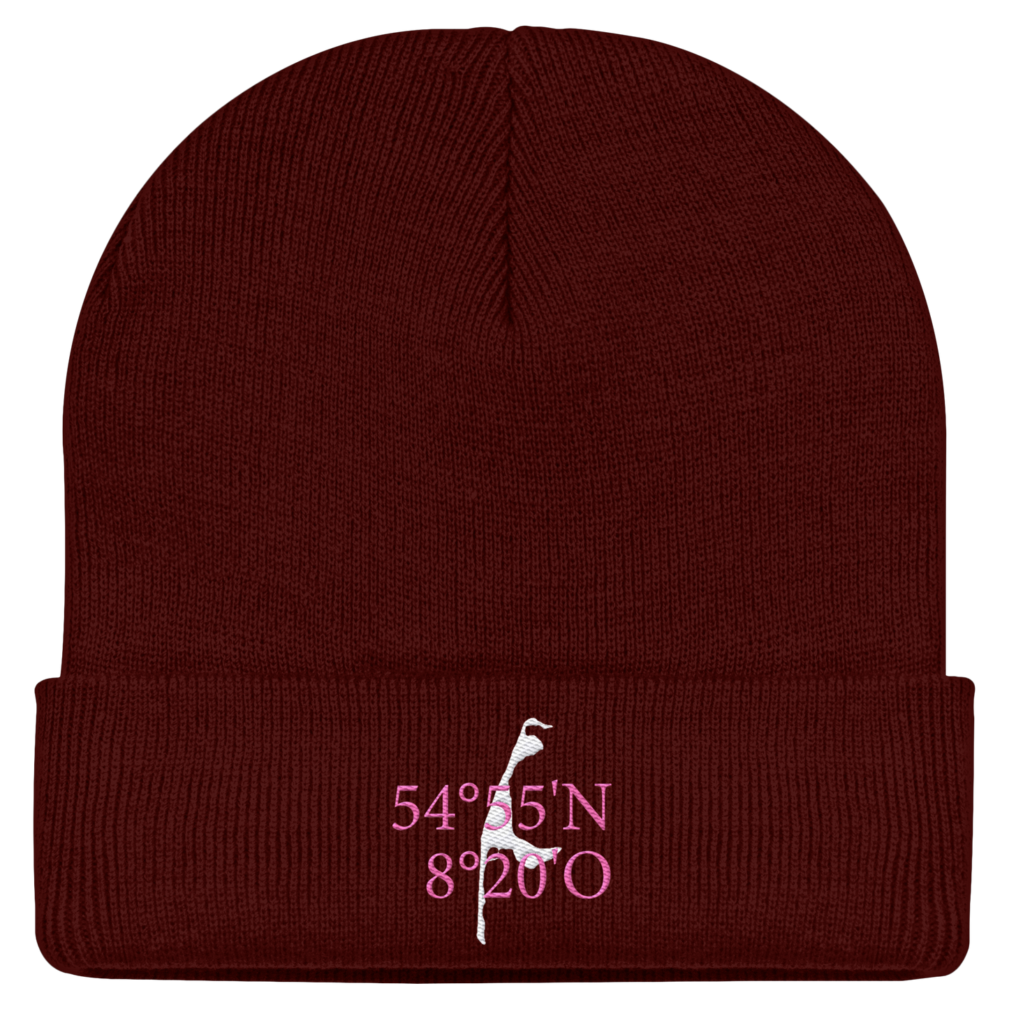 Sylt_Koordinate_pink_stick_mützen - Classic Beanie