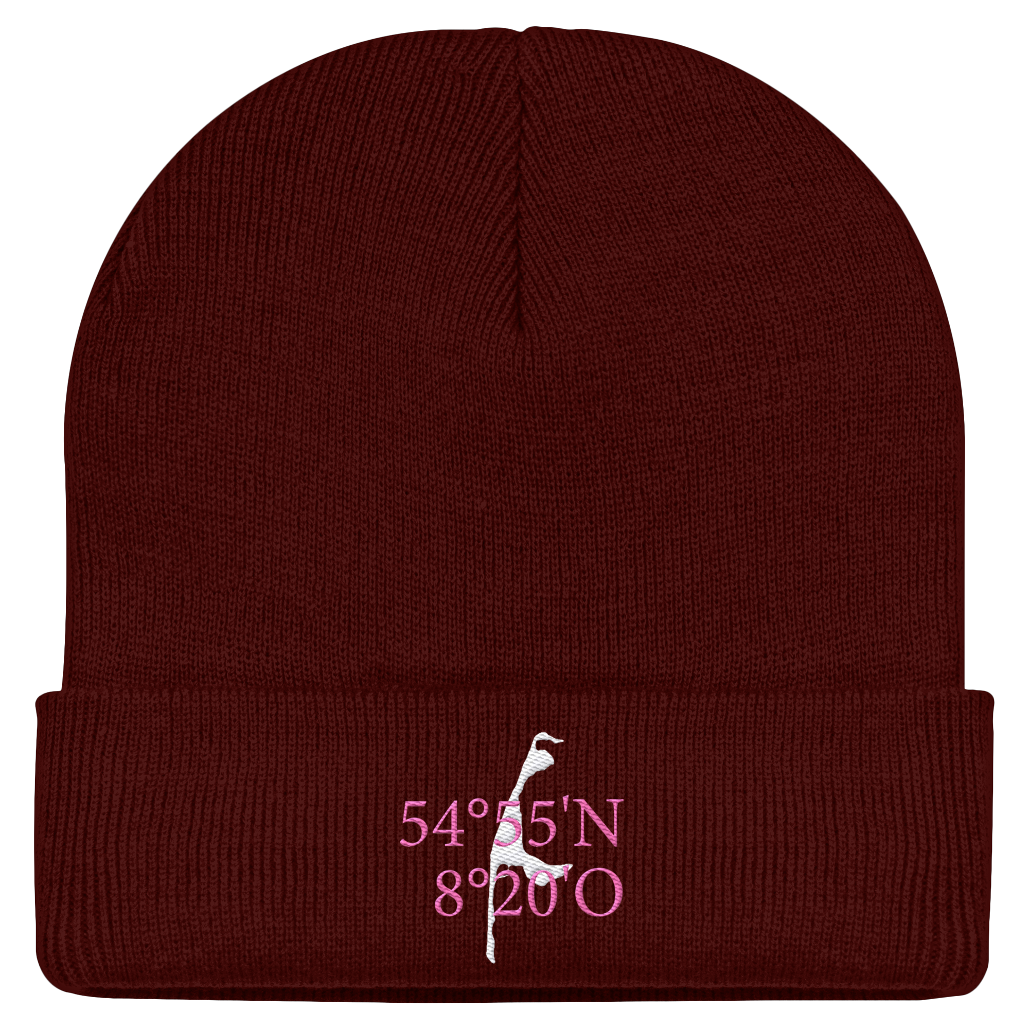 Sylt_Koordinate_pink_stick_mützen - Classic Beanie