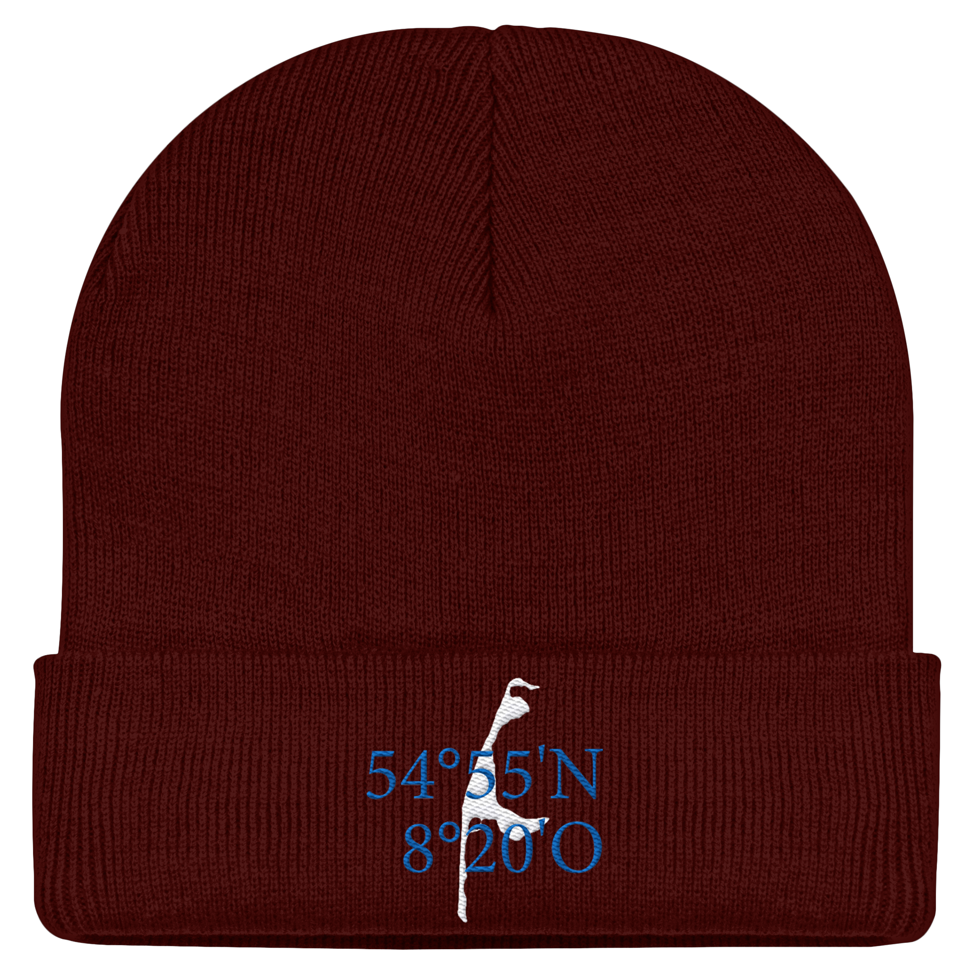 Sylt_Koordinate_blau_stick_mützen  - Classic Beanie