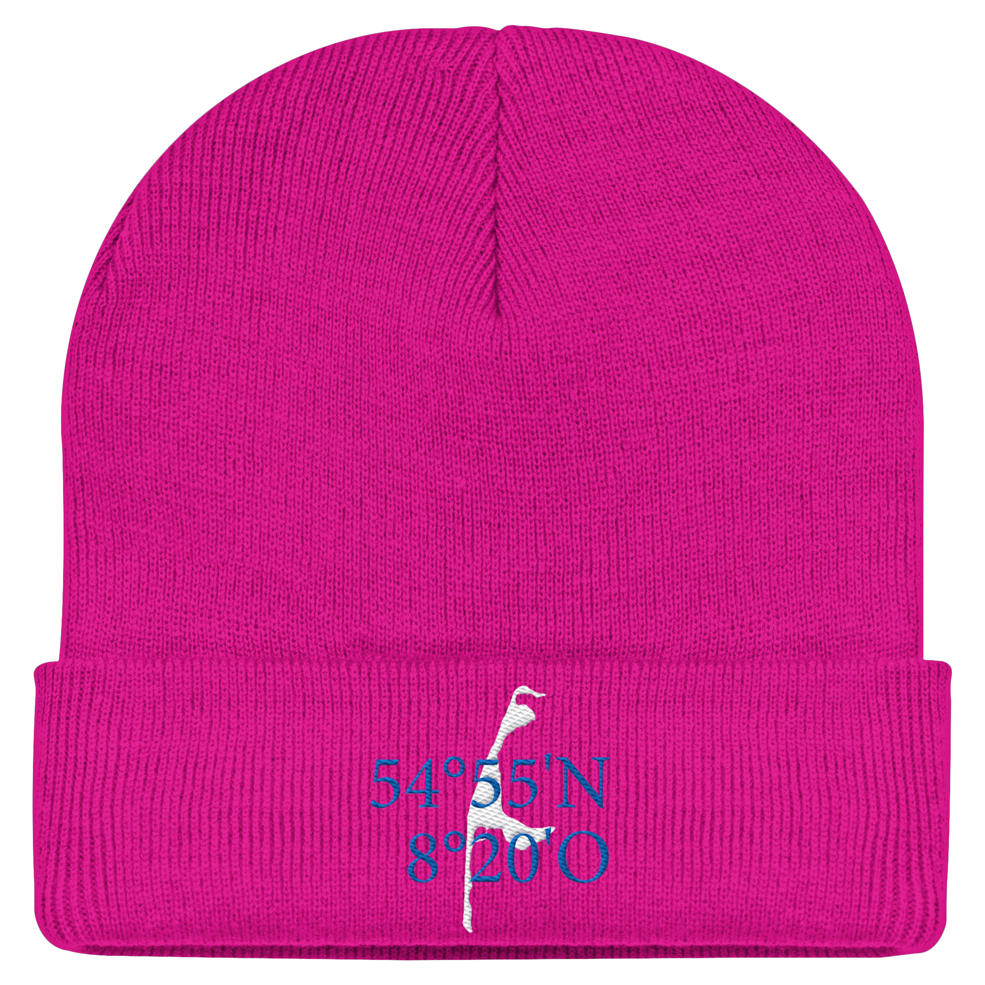 Sylt_Koordinate_blau_stick_mützen  - Classic Beanie