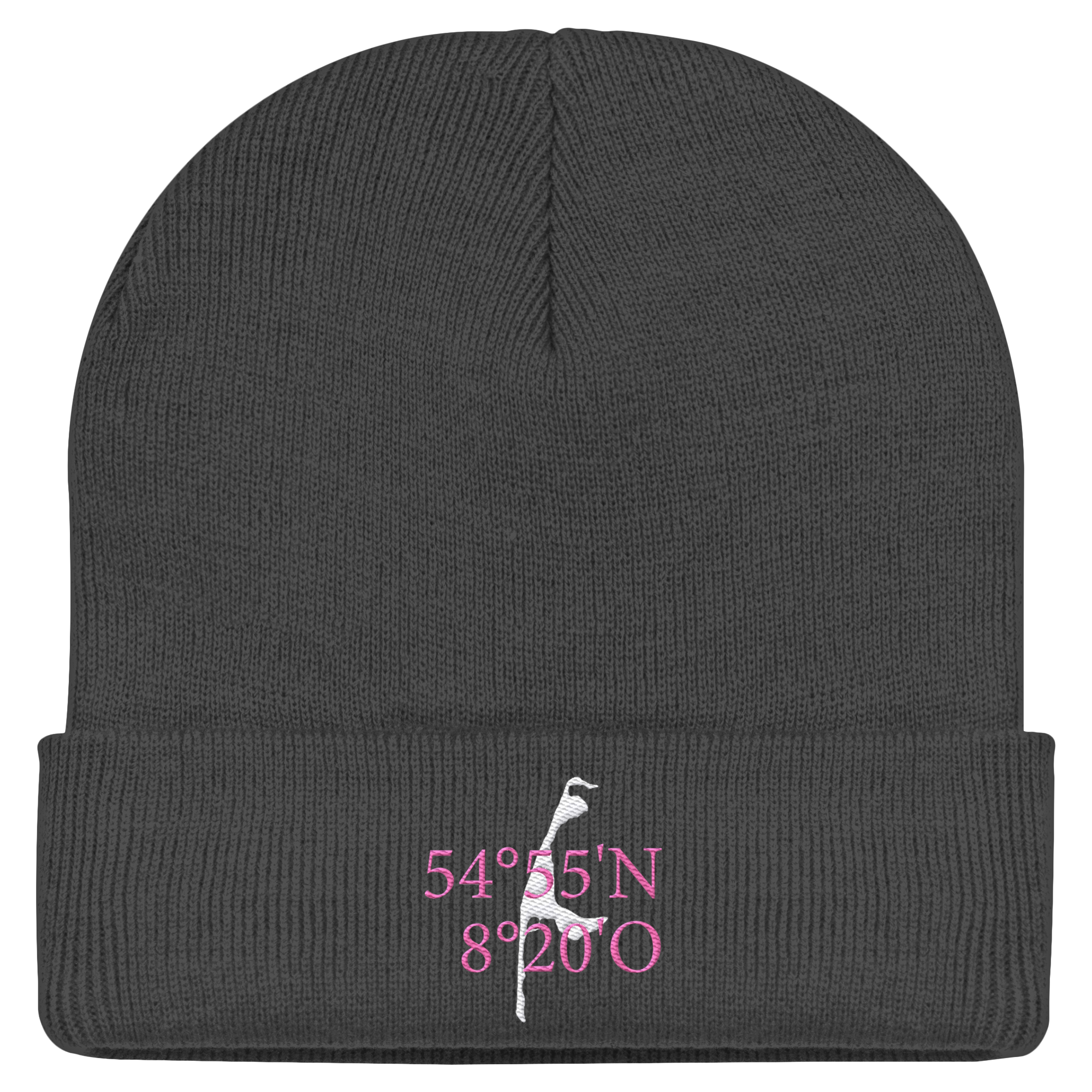 Sylt_Koordinate_pink_stick_mützen - Classic Beanie