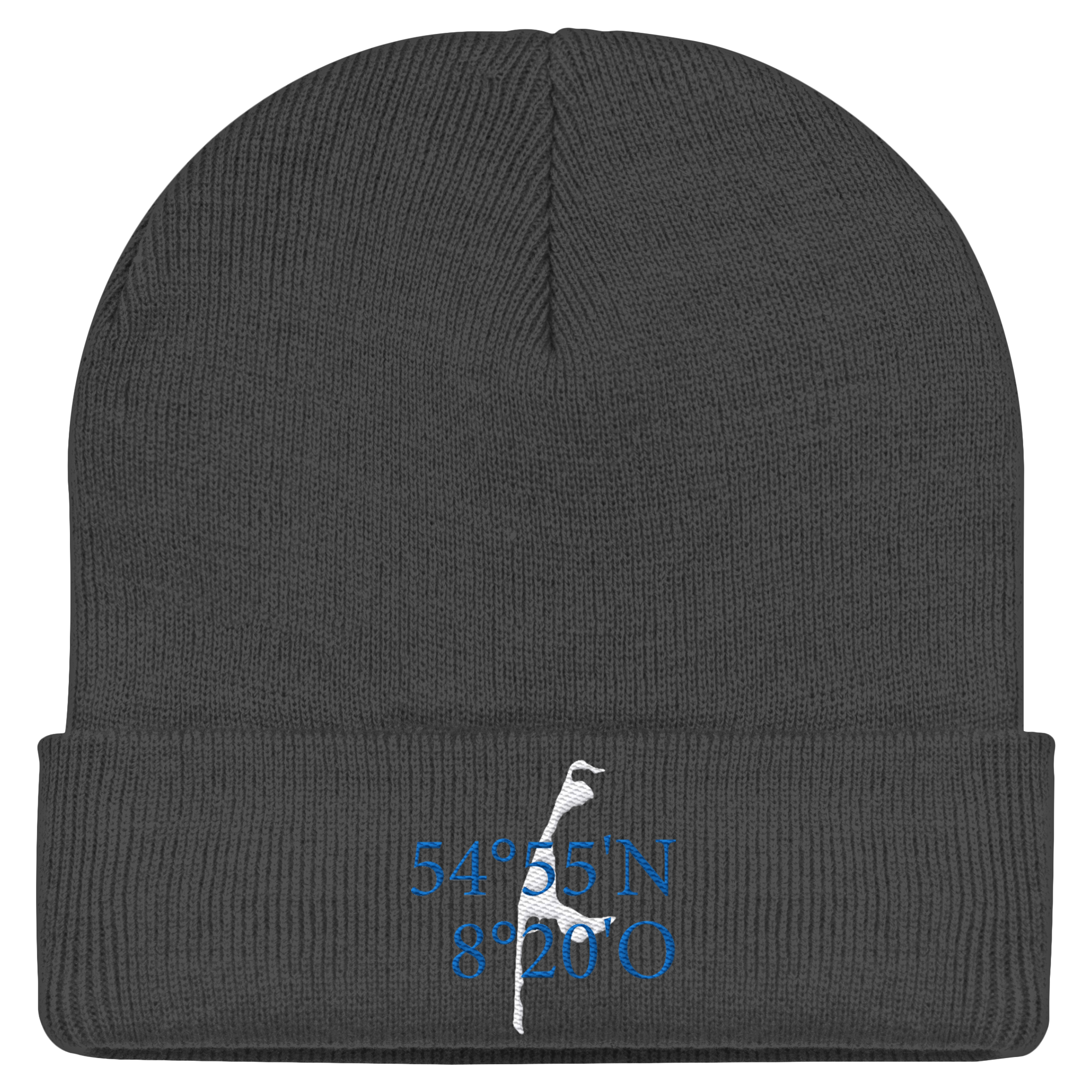 Sylt_Koordinate_blau_stick_mützen  - Classic Beanie