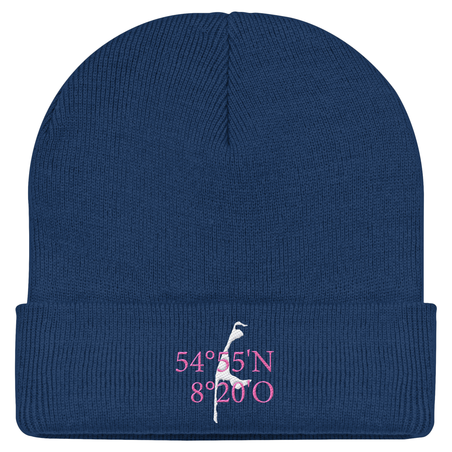 Sylt_Koordinate_pink_stick_mützen - Classic Beanie