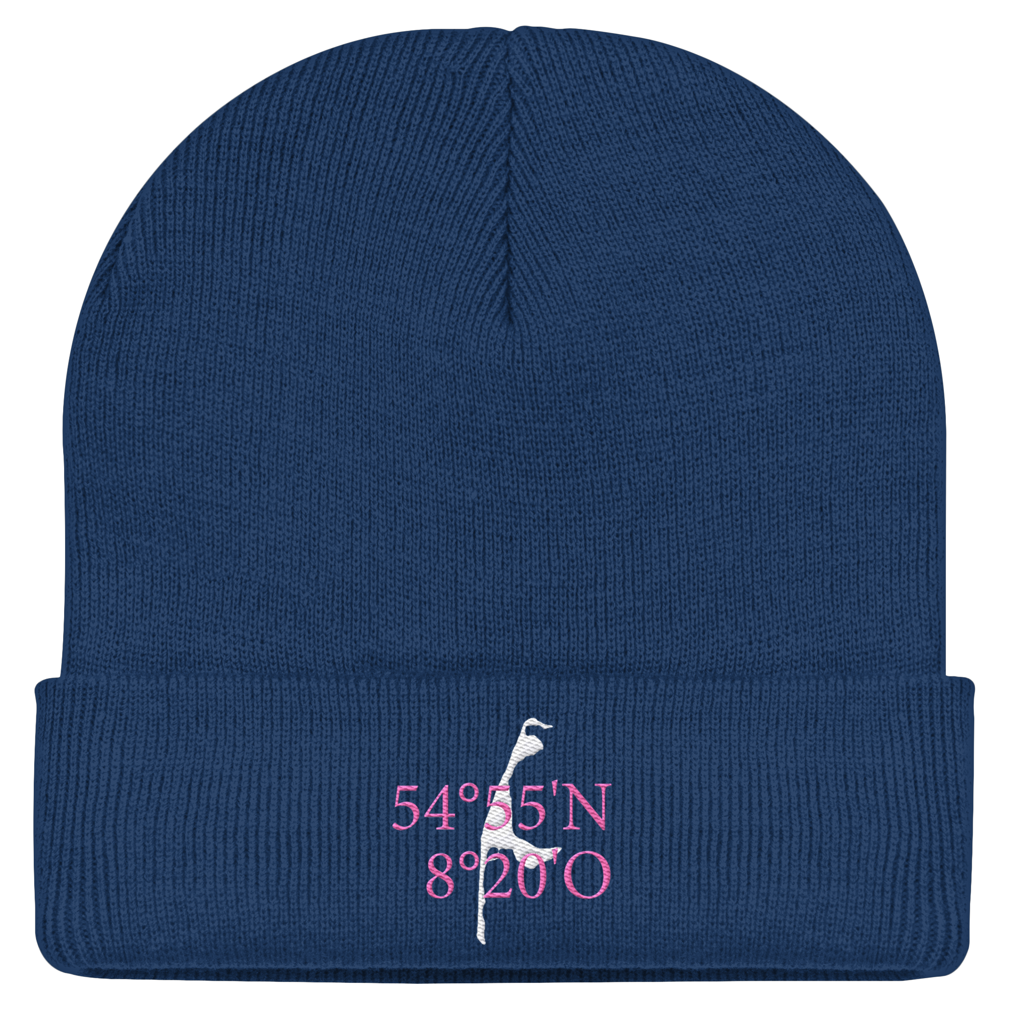 Sylt_Koordinate_pink_stick_mützen - Classic Beanie