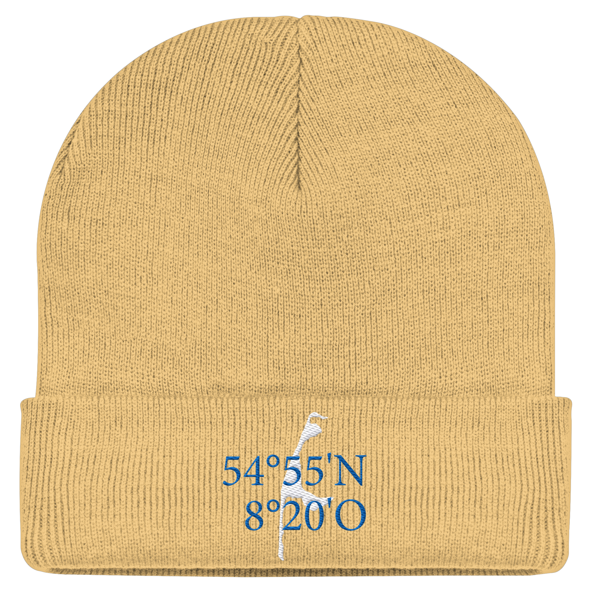Sylt_Koordinate_blau_stick_mützen  - Classic Beanie