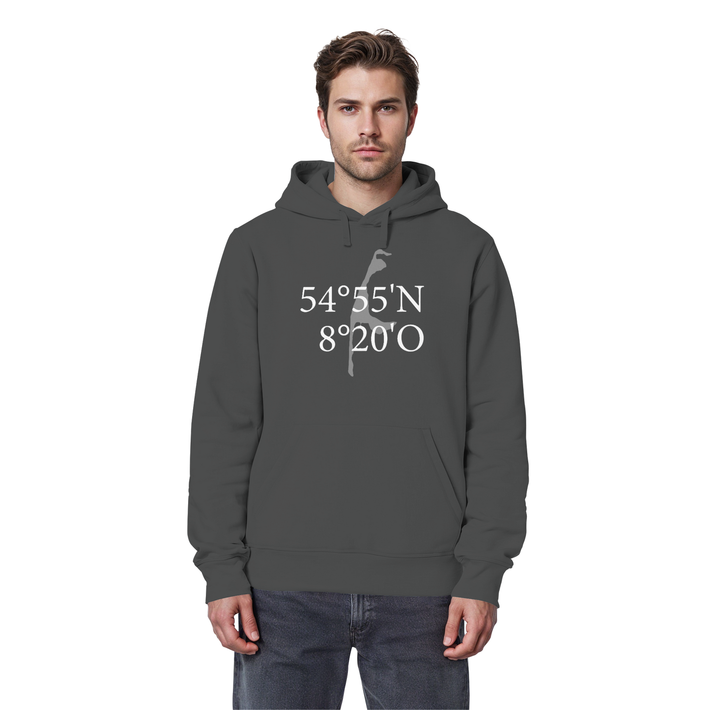Deine Koordinate_vorne_Sonderedition_weiß - Basic Hoodie