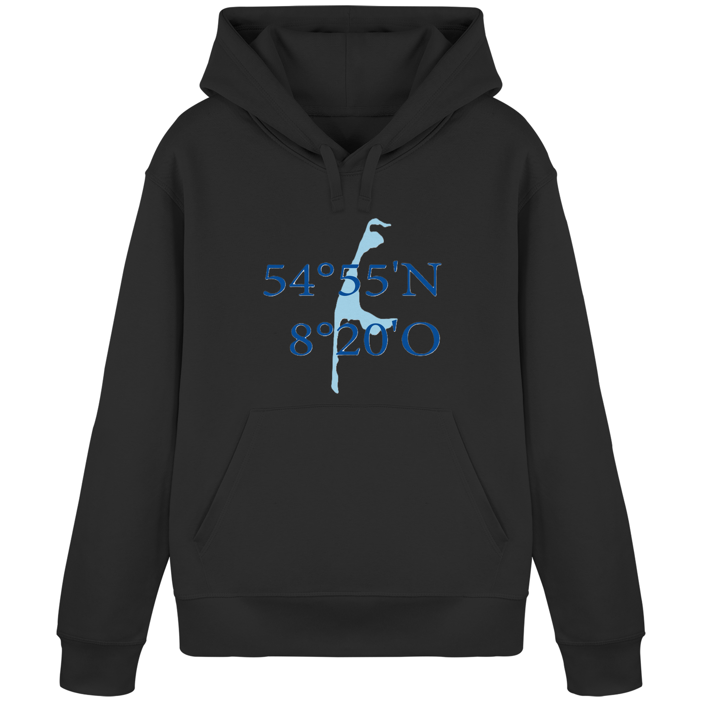 Deine Koordinaten_blau_vorne - Basic Hoodie
