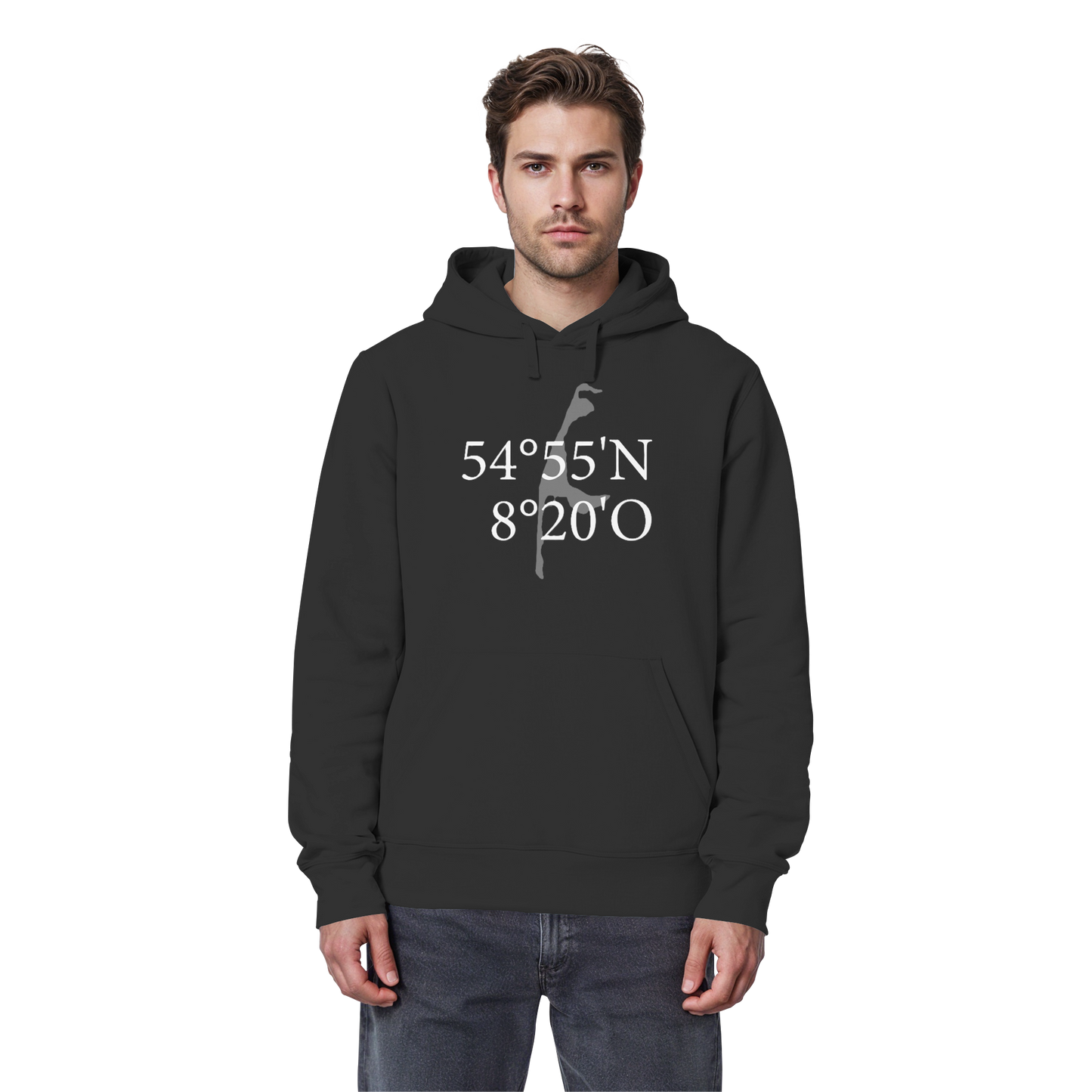 Deine Koordinate_vorne_Sonderedition_weiß - Basic Hoodie