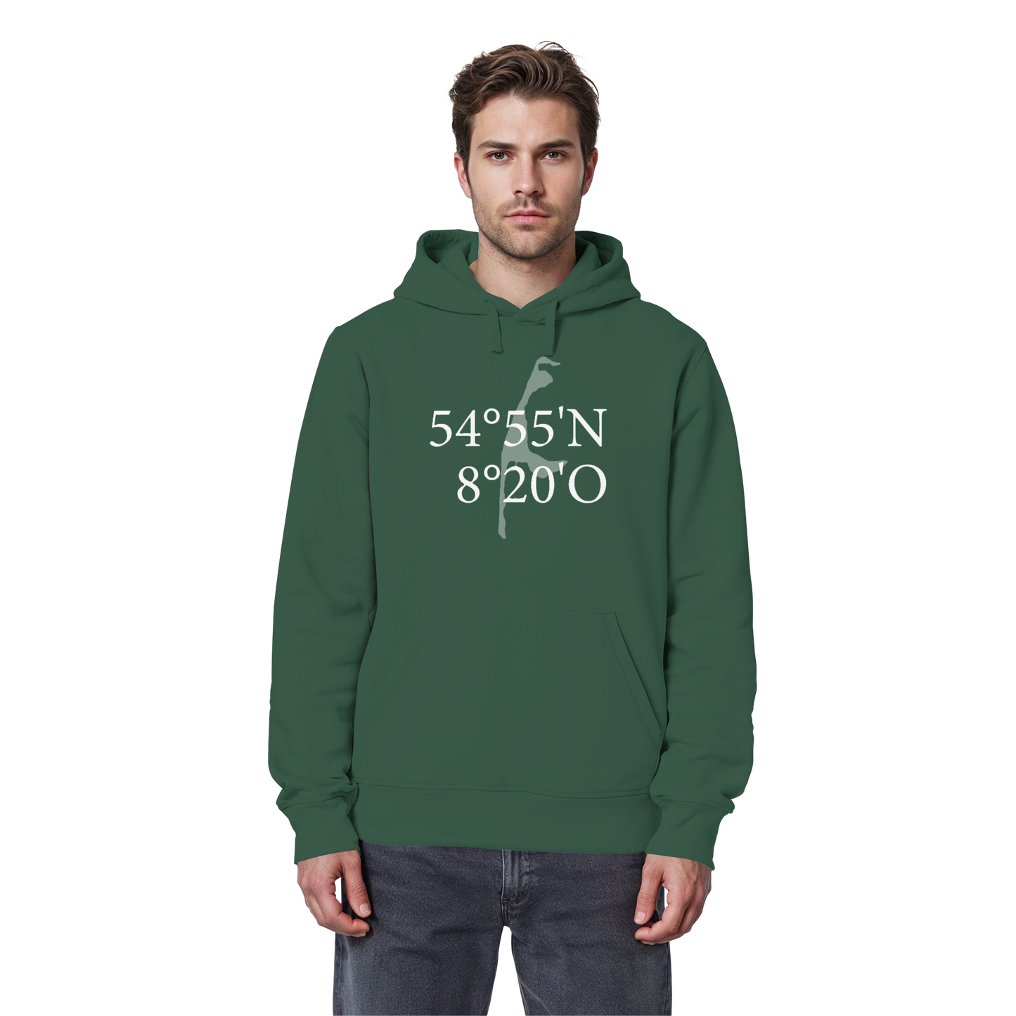 Deine Koordinate_vorne_Sonderedition_weiß - Basic Hoodie